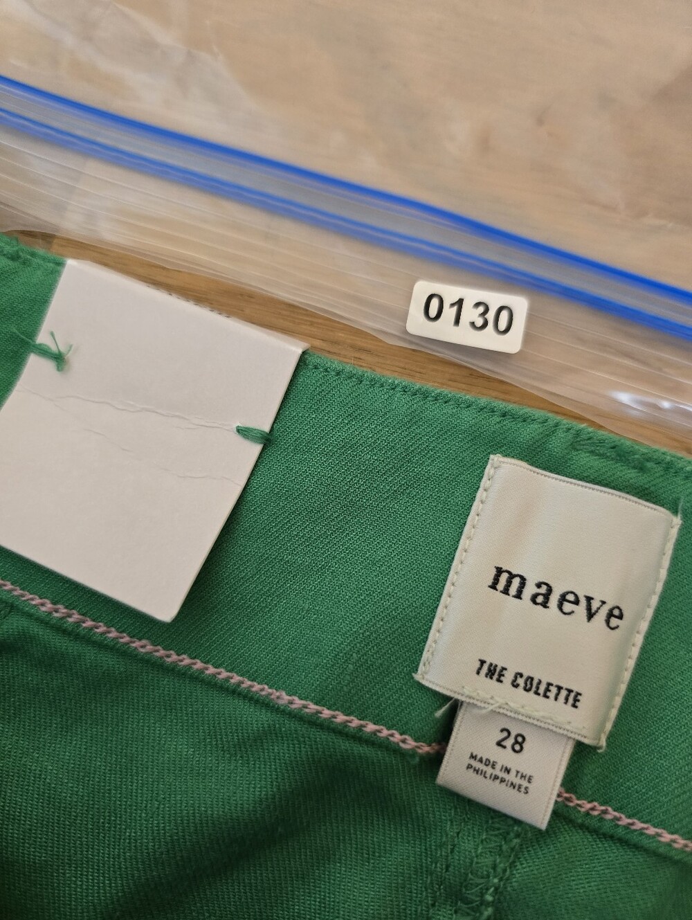 Maeve Colette European Linen Stretch High-Rise Wide-Leg Pants 28 Green - Picture 5 of 14